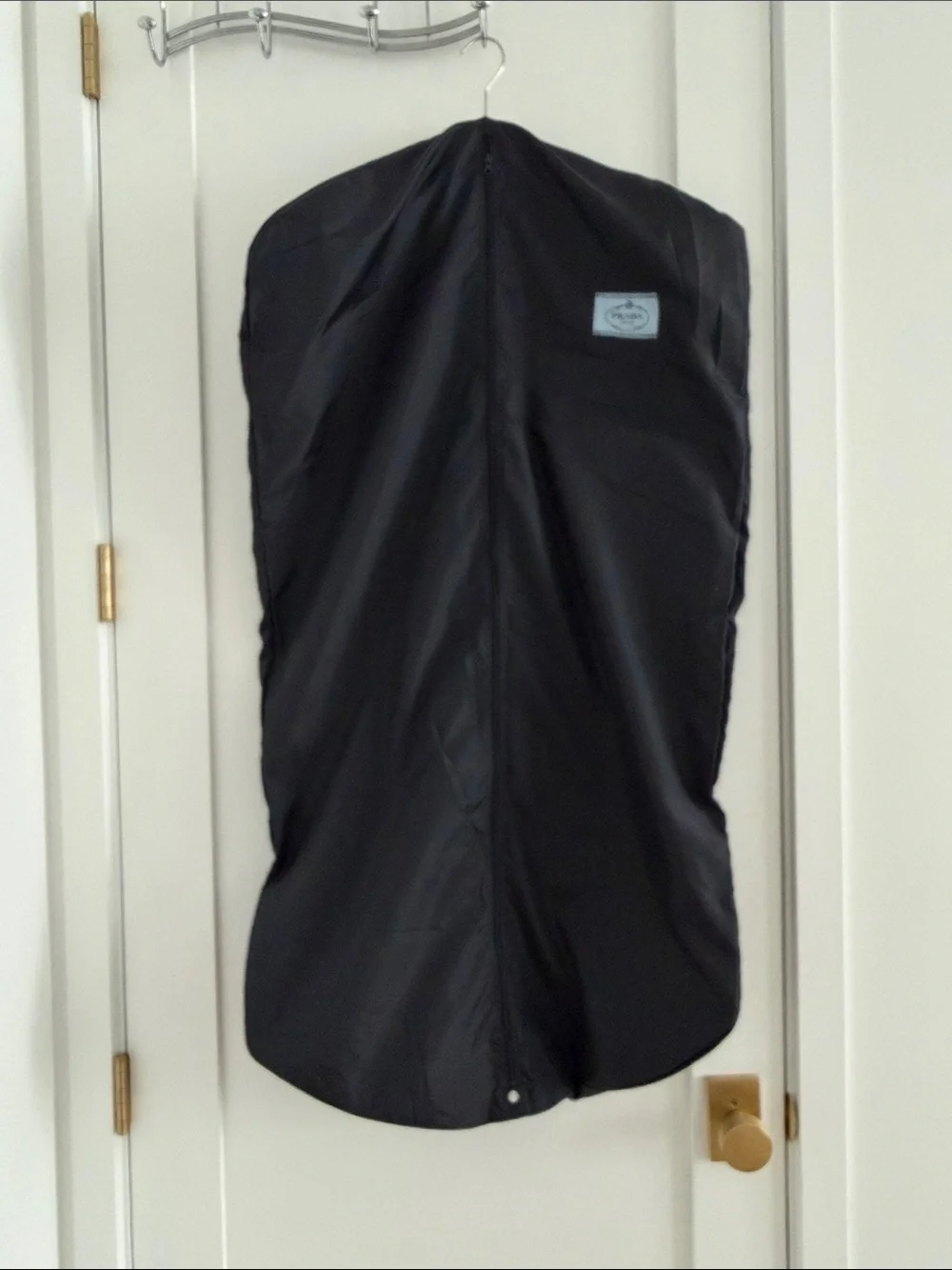 PRADA Garment Carrier Bag Black Cotton With Logo + PRADA Hanger
